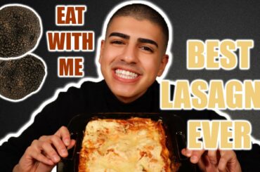 TRUFFLE LASAGNA MUKBANG | BEST LASAGNA EVER RECIPE