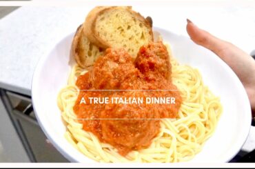 HOMEMADE ITALIAN DINNER| SPAGHETTI AND MEATBALLS