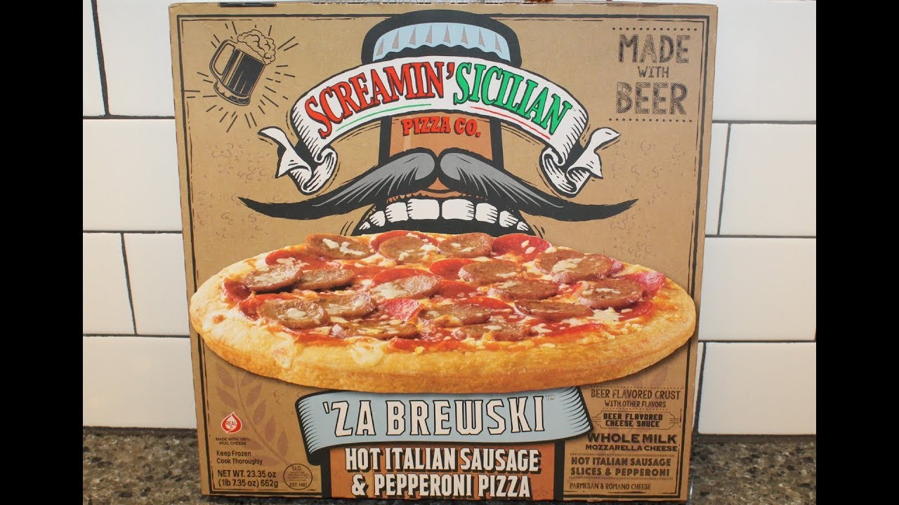 Screamin’ Sicilian Pizza Co. `Za Brewski Hot Italian Sausage & Pepperoni Pizza Made with Beer Review Screamin’ Sicilian Pizza Co. `Za Brewski Hot Italian Sausage & Pepperoni Pizza Made with Beer Review
