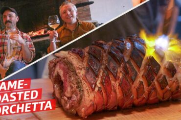 What Does a Fireplace-Roasted Porchetta Taste Like? — Prime Time