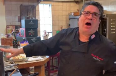 Spighe Molisane Tricolor pasta with Speck & Radiccio (Wine Terresacre Rosavite Rosato of Molise)