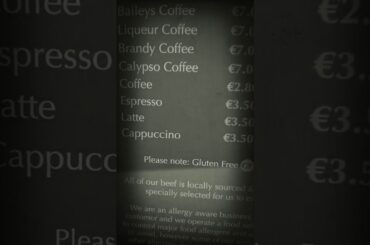 I love reading menus in resteraunts