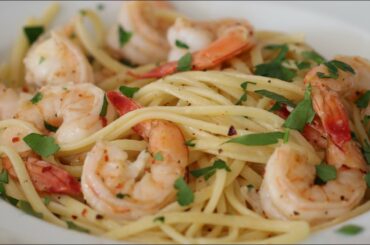 Shrimp Scampi & Pasta - Linguine With Lemon Butter Garlic White Wine Sauce