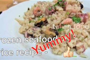 How do I cook a mix of frozen seafood with rice #Italianfood