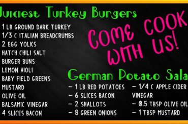 Super Bowl Recipes : Juiciest Turkey Burger w/ German Potato Salad | Cocktails & Consoles Livestream