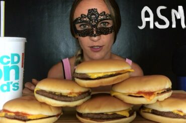 ASMR 6 CHEESEBURGER + COCA COLA MUKBANG (EATING SOUNDS) MC DONALD'S CHALLENGE