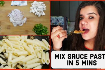 Red & White Sauce Pasta | Mixed Sauce Pasta | Easy To Make Italian Style Cheesy Pasta Recipe