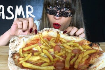 ASMR MUKBANG PIZZA NAPOLETANA WITH FRENCH FRIES & SAUSAGE (Eating Sounds) Eating Show *NO TALKING*
