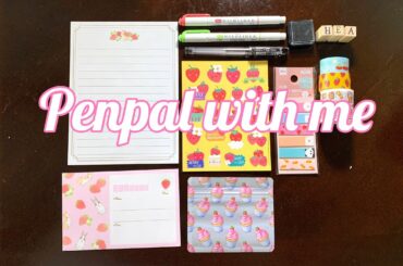 🍓 Real time Penpal with me ASMR | strawberry theme