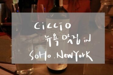 Ciccio Italian Restaurant & Wine Bar Niche Niche  in SoHo 뉴욕 소호 이탈리안 맛집 그리고 와인바