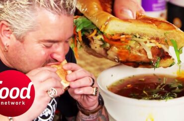 Guy Tries An Amazing Pho-rench Dip Sandwich In Chico | Diners, Drive-Ins and Dives