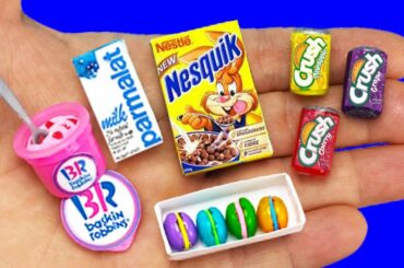 10 DIY MINIATURE  FOOD AND DRINKS HACKS AND CRAFTS !!!!