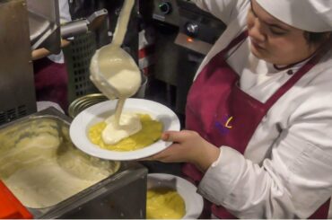 Italy Street Food. Cooking Yummy Pasta and Saucy Sauces