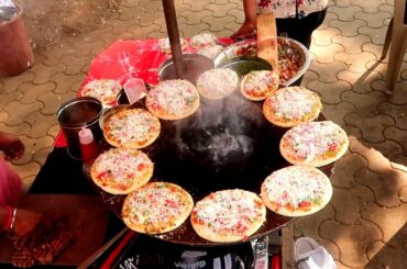 Rs20 Famous Road Side Pizza at Fashion Street, Mumbai | Mumbai Street Food 2020 | Street Food Zone