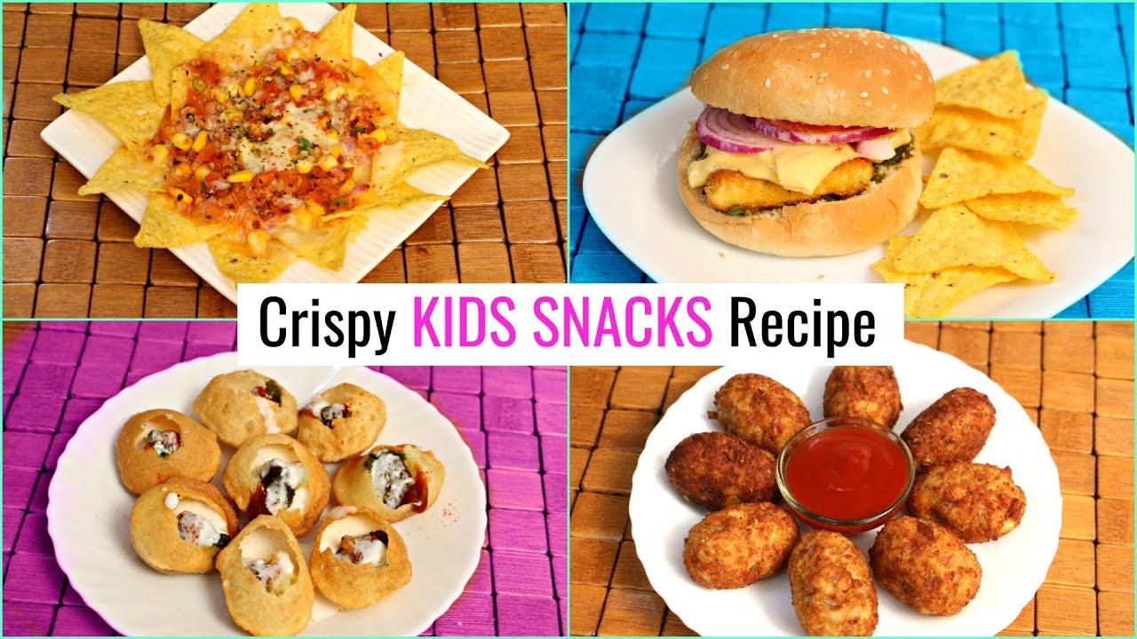 4 Crunchy KIDS Snacks RECIPES .. | #Burger #Cutlet #Golgappa #Nachos #LunchBox #CookWithNisha 4 Crunchy KIDS Snacks RECIPES .. | #Burger #Cutlet #Golgappa #Nachos #LunchBox #CookWithNisha