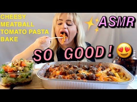 ASMR HUGE CHEESY MOZZARELLA MEATBALL PASTA BAKE AND WALNUT SALAD 먹방 MUKBANG ASMR HUGE CHEESY MOZZARELLA MEATBALL PASTA BAKE AND WALNUT SALAD 먹방 MUKBANG