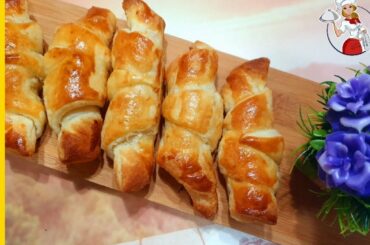 Chicken Croissants recipe / puff pastry dough/ chicken patties