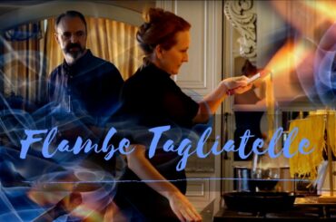 Flambe Tagliatelle Parmesan Wheel with Truffles