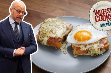 Alton Brown Makes a Croque Madame (aka "Mrs. Crunchy") | Worst Cooks in America