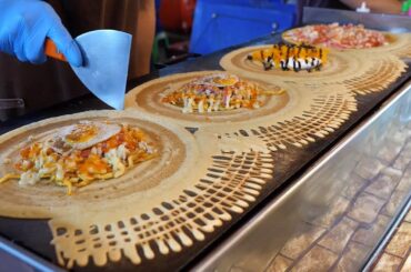 Thailand crepes with various toppings - Thai street food