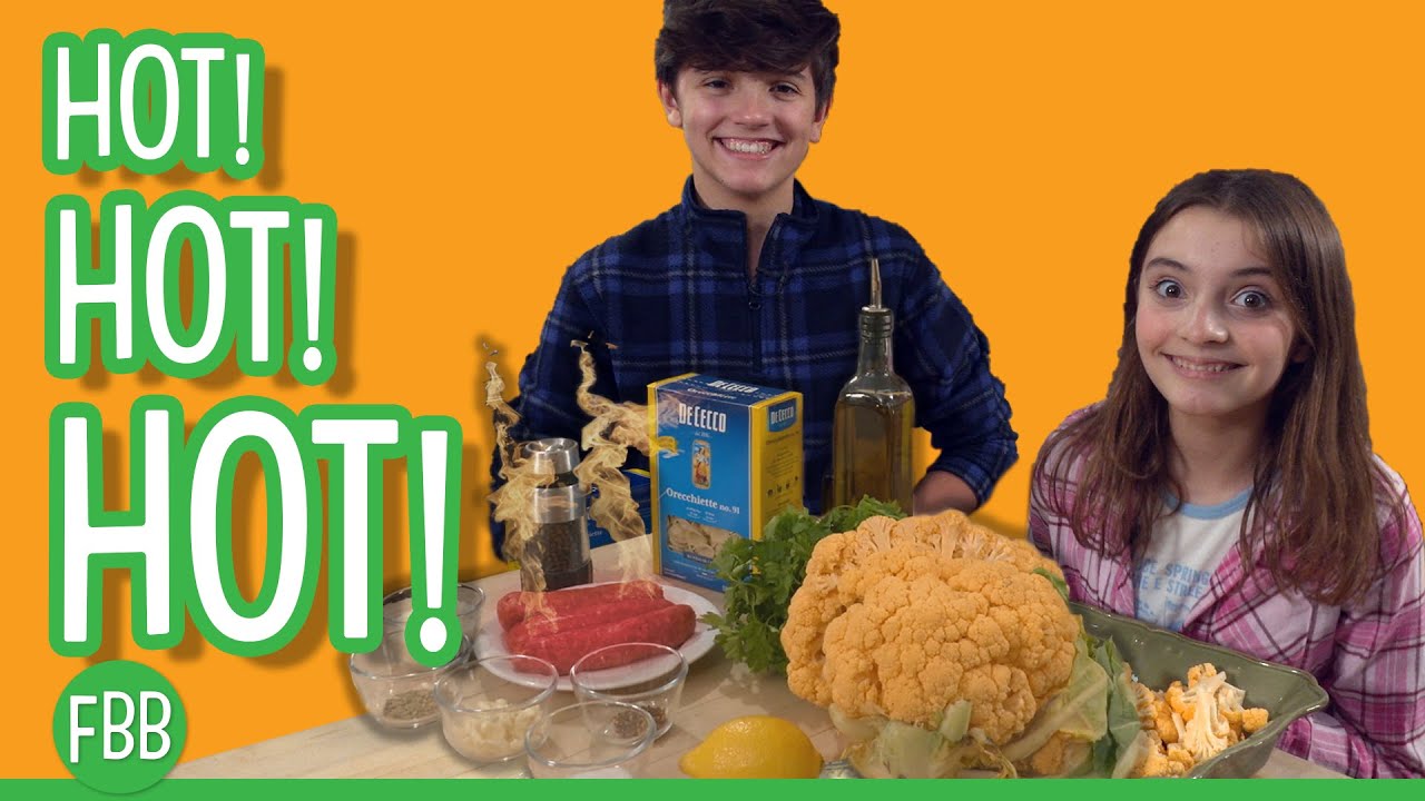 Kids Cooking Show – ORANGE CAULIFLOWER AND HOT ITALIAN SAUSAGE Kids Cooking Show - ORANGE CAULIFLOWER AND HOT ITALIAN SAUSAGE