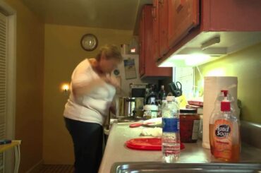 Italian woman cooking.