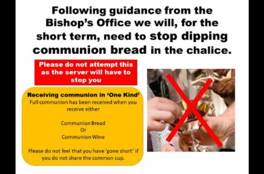 Communion bread and dipping into the wine