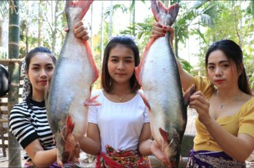 Big river fish cooking recipe in my village