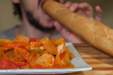 ASMR ITA CHICKEN, PEPPERS AND BAGUETTES EATING SOUNDS *ITALIAN MUKBANG ITA FOOD (WISPERING)