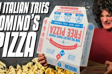 Italian Tries Domino's Pizza for the First Time | Italians Try American Pizza