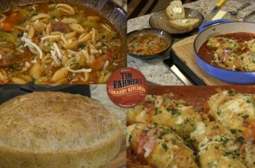 Minestrone Soup, Rolled Cheesy Chicken Parmesan and Homemade Italian Bread (#746)