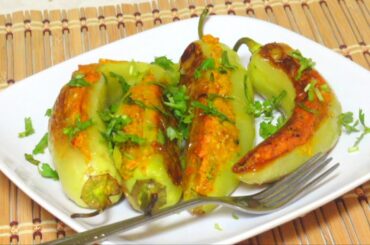 Bharwan Mirch Recipe Video by Bhavna - Stuffed Peppers recipe - Kathiyawadi Recipes