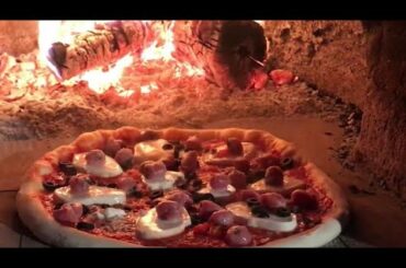 First Wood Fired Neapolitan Style Pizza 2020 live video cooking Pizza in Homemade Pizza Oven