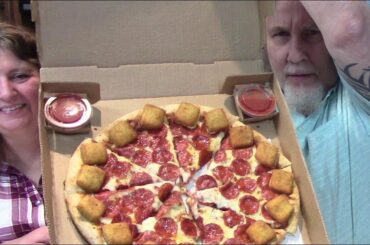 Eating Pizza Hut Mozzarella Poppers Pizzas