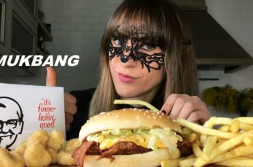 MUKBANG ITA: MANGIO KFC IL PANINO COLONEL'S BURGER, PATATINE FRITTE CON POPCORN CHICKEN |EATING SHOW
