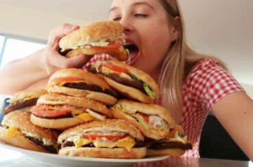 10 X BK Whopper Challenge | GIRLS VS FOOD