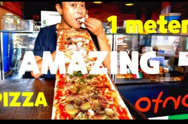 (Delicious Video) Amazing 1 Meter Italian Pizza " AI Metro " In BALI - Indonesian Street Food  발리 맛집