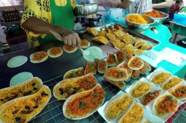 Best Thai Street Food in Taling Chan Floating Market, Bangkok, Thailand