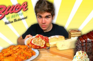 ITALIAN FOOD MUKBANG︱CHICKEN PARMESAN, PASTA, & QUADRUPLE CAKE PLATTER