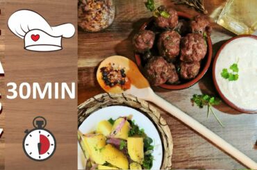 ♥ Quick and Easy 30Min Dinner Recipe #1 / How To Cook Meatballs with Cream Sauce and Potatoes ♥