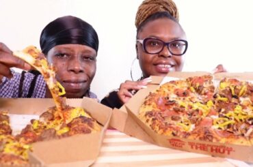 MEDIUM PIZZA 3 TOPPING DIP CHALLENGE🍕🍕 BY #STEELCITYMUKBANG #먹방