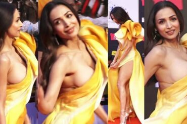Malaika Arora Looks Like Wine In Yellow One Shoulder Thigh Slit Dress - malaika arora hot