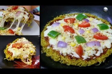 MAGGI + PIZZA = MAGGIZZA | No Egg Without Oven Cheesy Noodles | Maggi Pizza Recipe