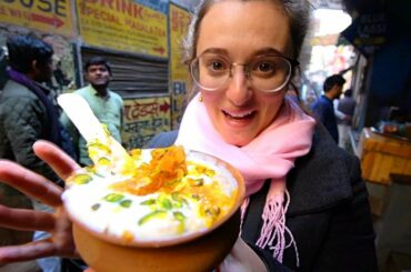 Street Food in Varanasi - VEGETARIAN CHAAT HEAVEN + HOLY Indian Street Food in Benares, India!