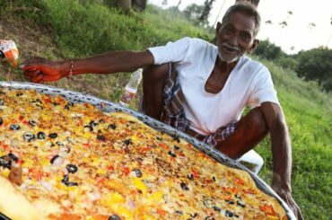 Pizza | Chicken Pizza | Chicken Pizza Cooking by our grandpa for 100 Orphan kids