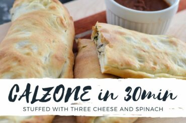 Three Cheese and Spinach Stuffed Calzone