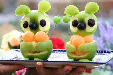 Art In Apples Show | Fruit Carving Apple Koala Garnish🍏🍏🐨 🐨