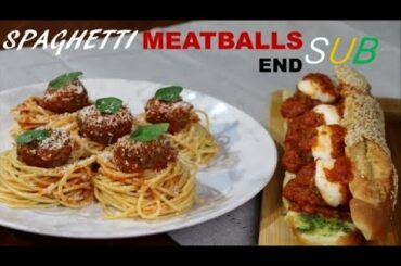 Spaghetti  meatballs recipe and meatballs sub.