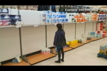 Supermarket shelves are empty in Italy as shoppers panic amidst a spike in coronavirus cases