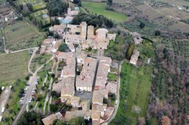 Panzano in Chianti (drone), Greve in Chianti, Florence, Tuscany, Italy, Europe